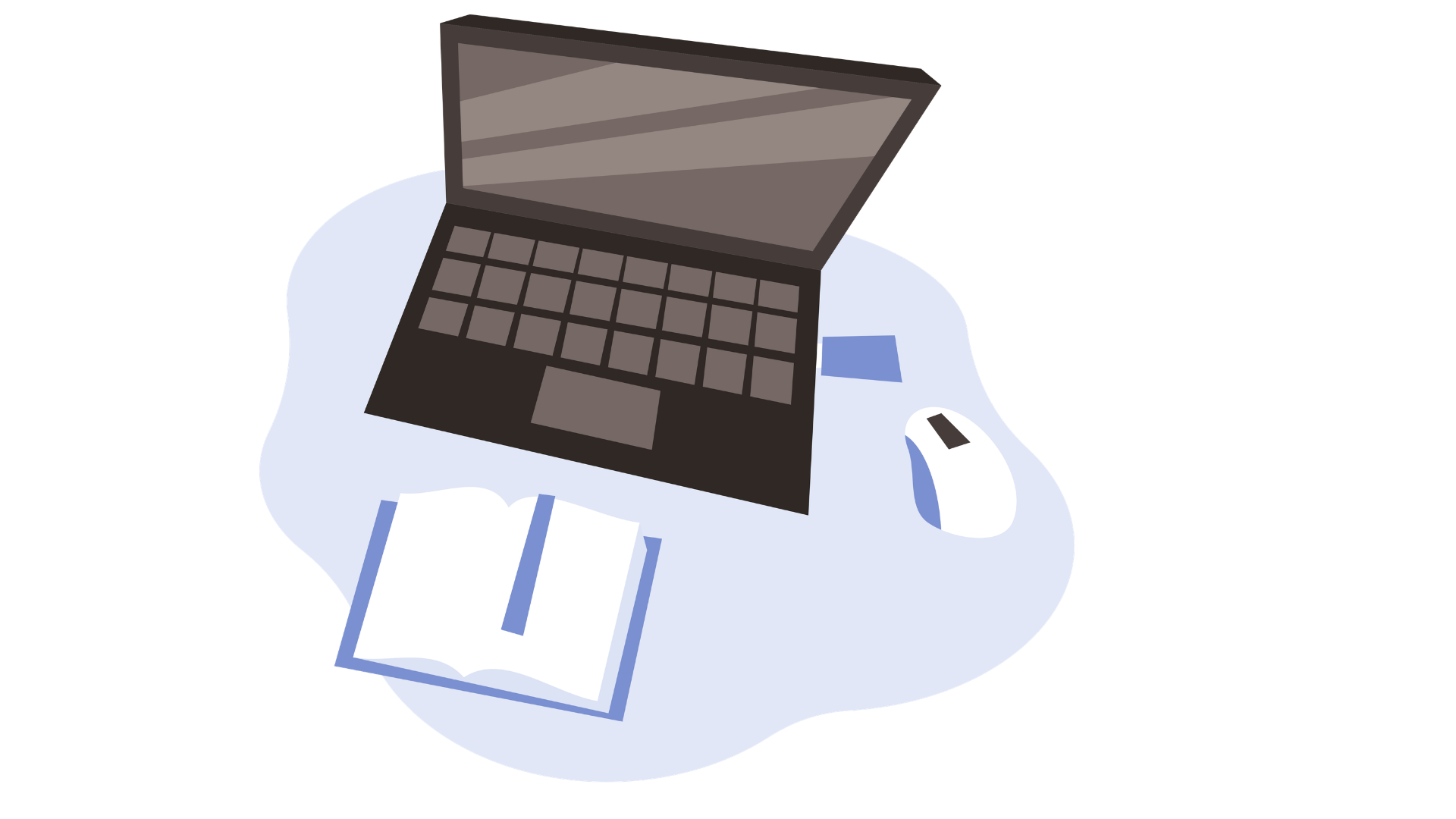 Laptop with books
